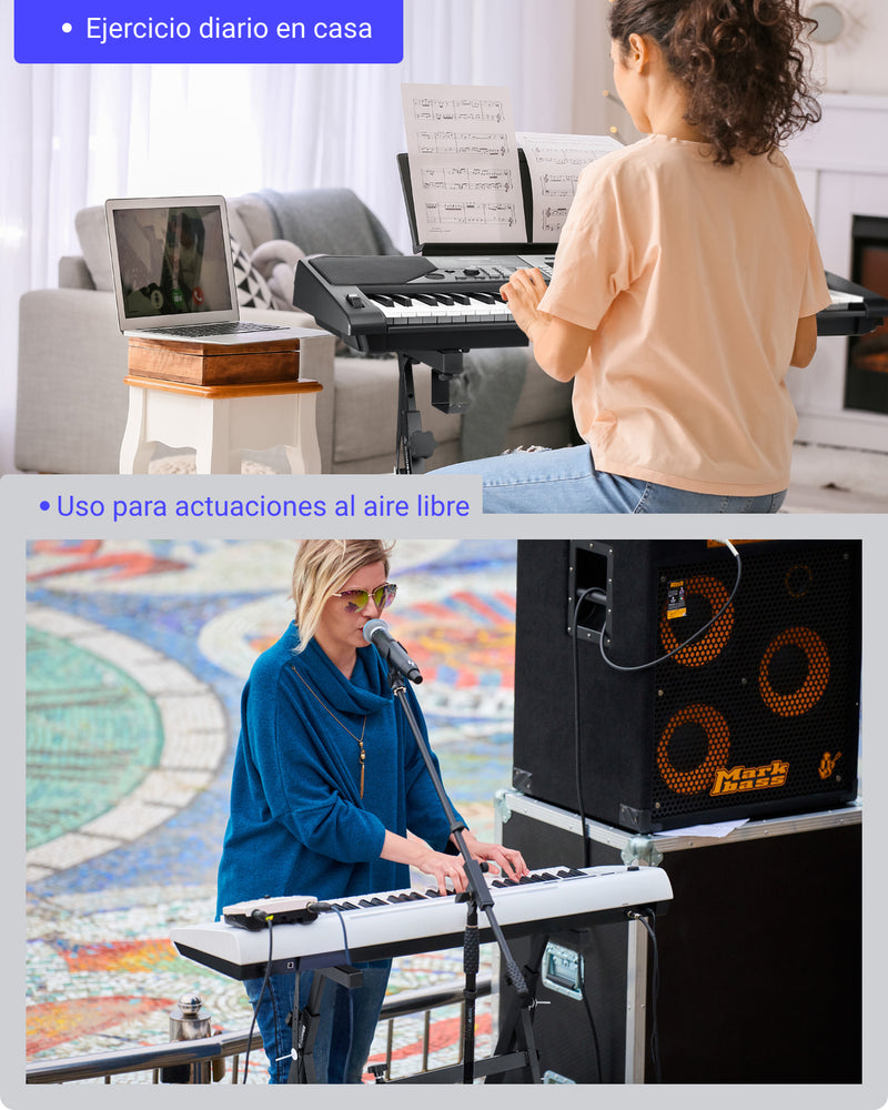 Donner Z-style Soporte de teclado de piano de alta resistencia ajustable y portátil/apto para teclados eléctricos de 54/61/88 teclas Pianos digitales
