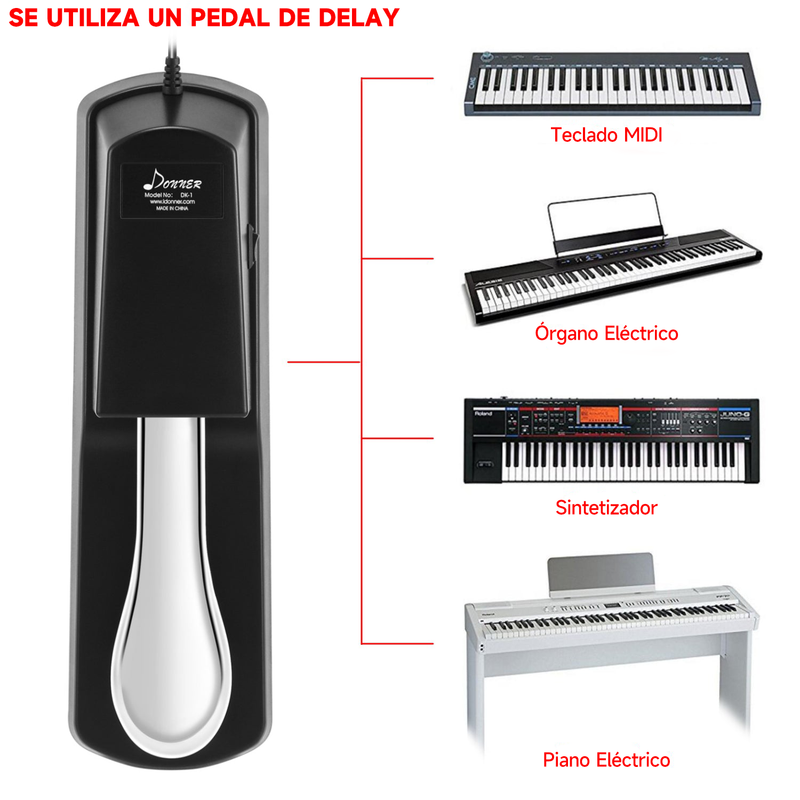 Donner DK-1 Pedal de sostenido para teclado donner music mexico