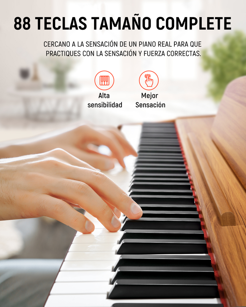 Donner DDP-80 de 88 Teclas Piano Digital de Peso Completo, Acabado de Madera donner music mexico